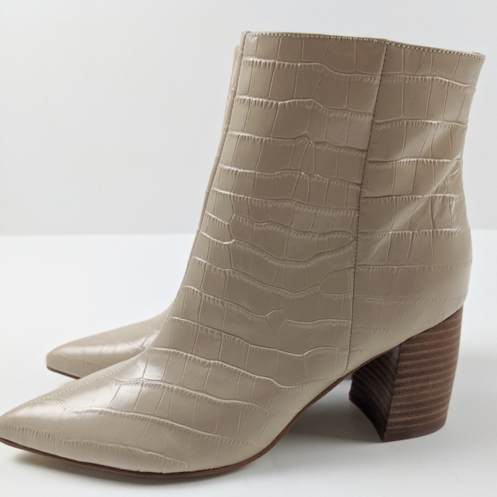 Marc Fisher Pointed Leather Ivory Bootie